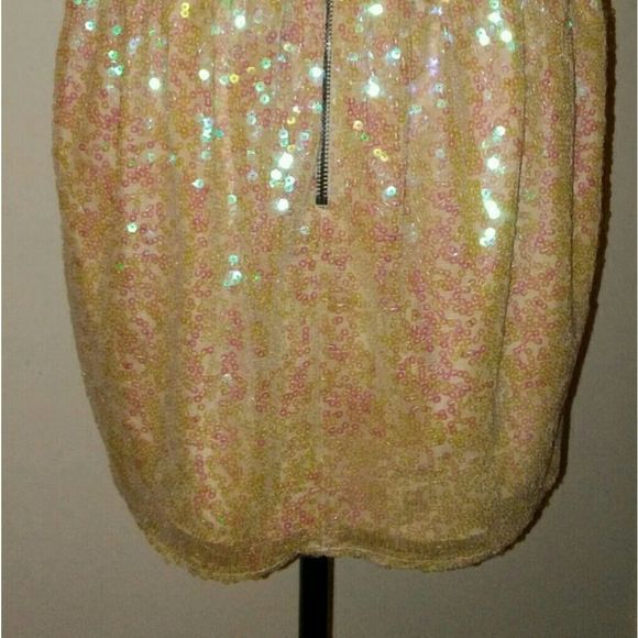 NWT BCBG Nude Sequin Skirt Size 6 - Picture 5 of 5